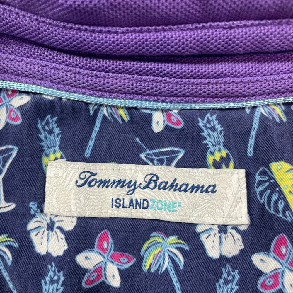 Tommy Bahama Mens Polo Shirt XL Purple Short Sleeve IslandZone Resort Golf Pima - Picture 5 of 16